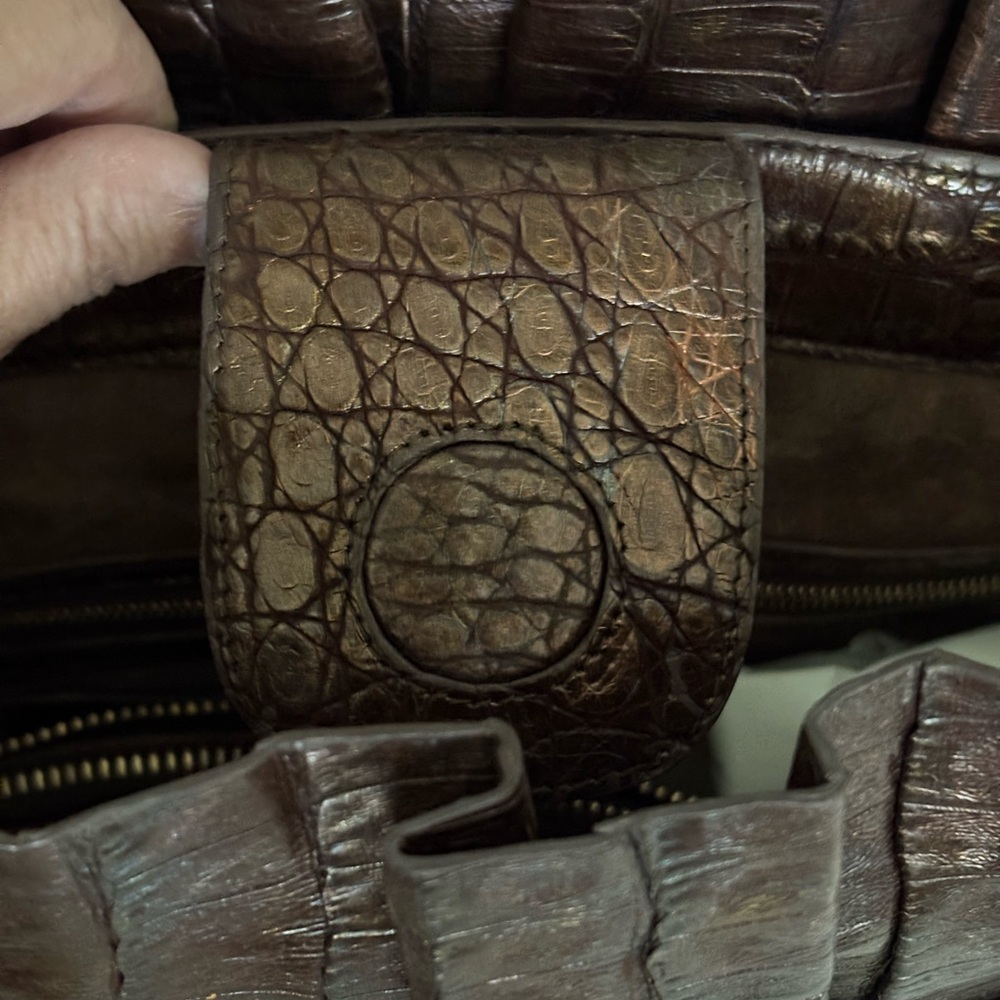 Nancy Gonzalez Brown Leather Satchel Timeless Design - Picture 10 of 11
